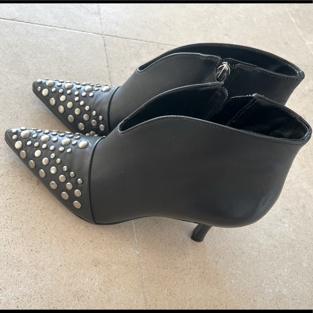 John John Studded Leather Ankle Booties | Size 7 | Made in Brazil